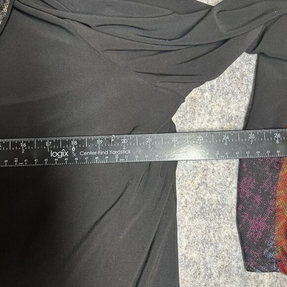 Ali Miles Tunic Top Womens 1X Cowl Neck Multicolored Accents Art To Wear Arsty - Picture 7 of 8